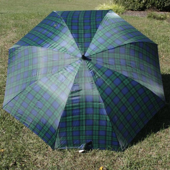 New Tartan Golf Umbrella Scotland Black Watch Plaid Large - Picture 1 of 12